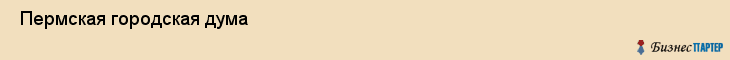  Пермская городская дума , Пермь