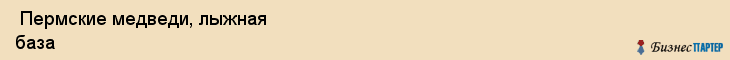  Пермские медведи, лыжная база , Пермь
