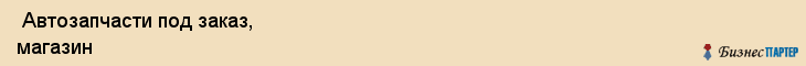  Автозапчасти под заказ, магазин , Пермь