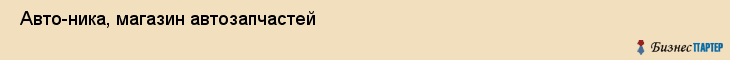  Авто-ника, магазин автозапчастей , Пермь