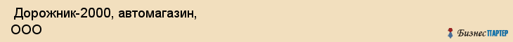  Дорожник-2000, автомагазин, ООО , Пермь