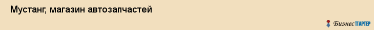  Мустанг, магазин автозапчастей , Пермь