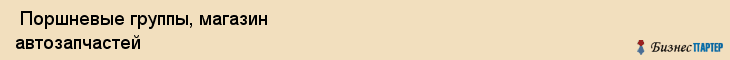  Поршневые группы, магазин автозапчастей , Пермь