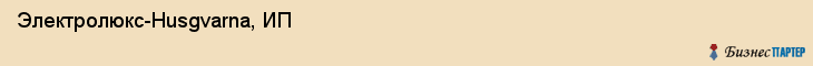  Электролюкс-Husgvarna, ИП , Пермь