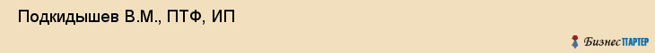  Подкидышев В.М., ПТФ, ИП , Пермь