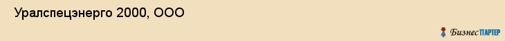  Уралспецэнерго 2000, ООО , Пермь