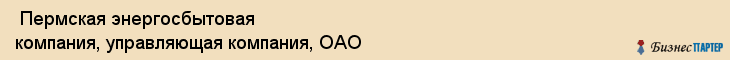  Пермская энергосбытовая компания, управляющая компания, ОАО , Пермь