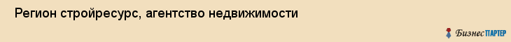  Регион стройресурс, агентство недвижимости , Пермь