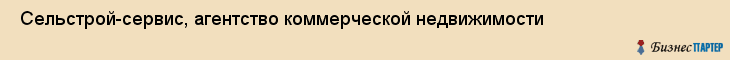  Сельстрой-сервис, агентство коммерческой недвижимости , Пермь