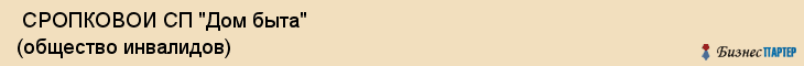  СРОПКОВОИ СП "Дом быта" (общество инвалидов) , Пермь