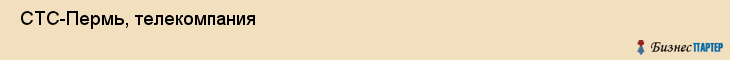 СТС-Пермь, телекомпания , Пермь