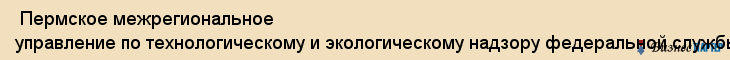  Пермское межрегиональное управление по технологическому и экологическому надзору федеральной службы по экологическому, технологическому и атомному надзору , Пермь