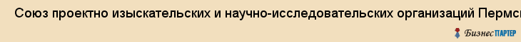  Союз проектно изыскательских и научно-исследовательских организаций Пермской области , Пермь